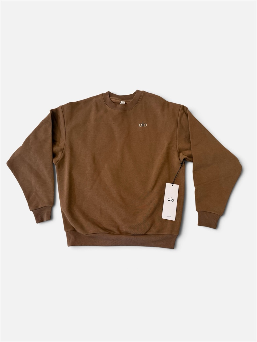 ALO Yoga Accolade Crew Neck Pullover XS Java Brown NWT